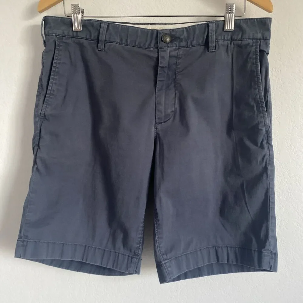 Faherty Chino Shorts Blue Organic Cotton/Tencel Bermuda Shorts Mem's Sz 33